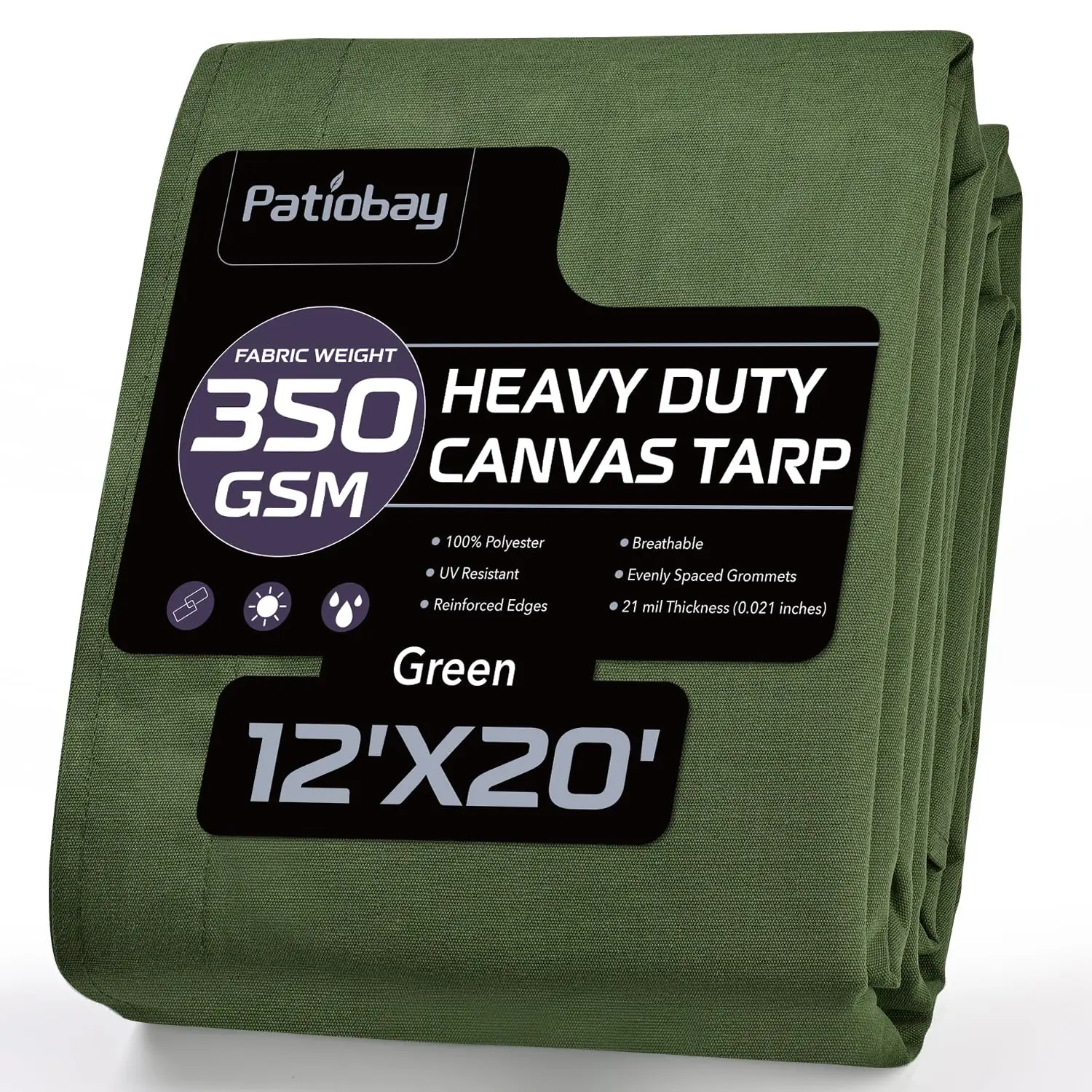 

Тент из брезента 12x20 футов, 12 унций, сверхпрочный, водонепроницаемый, с антикоррозийными люверсами, УФ-стойкий, многоцелевой, для улицы, на заказ