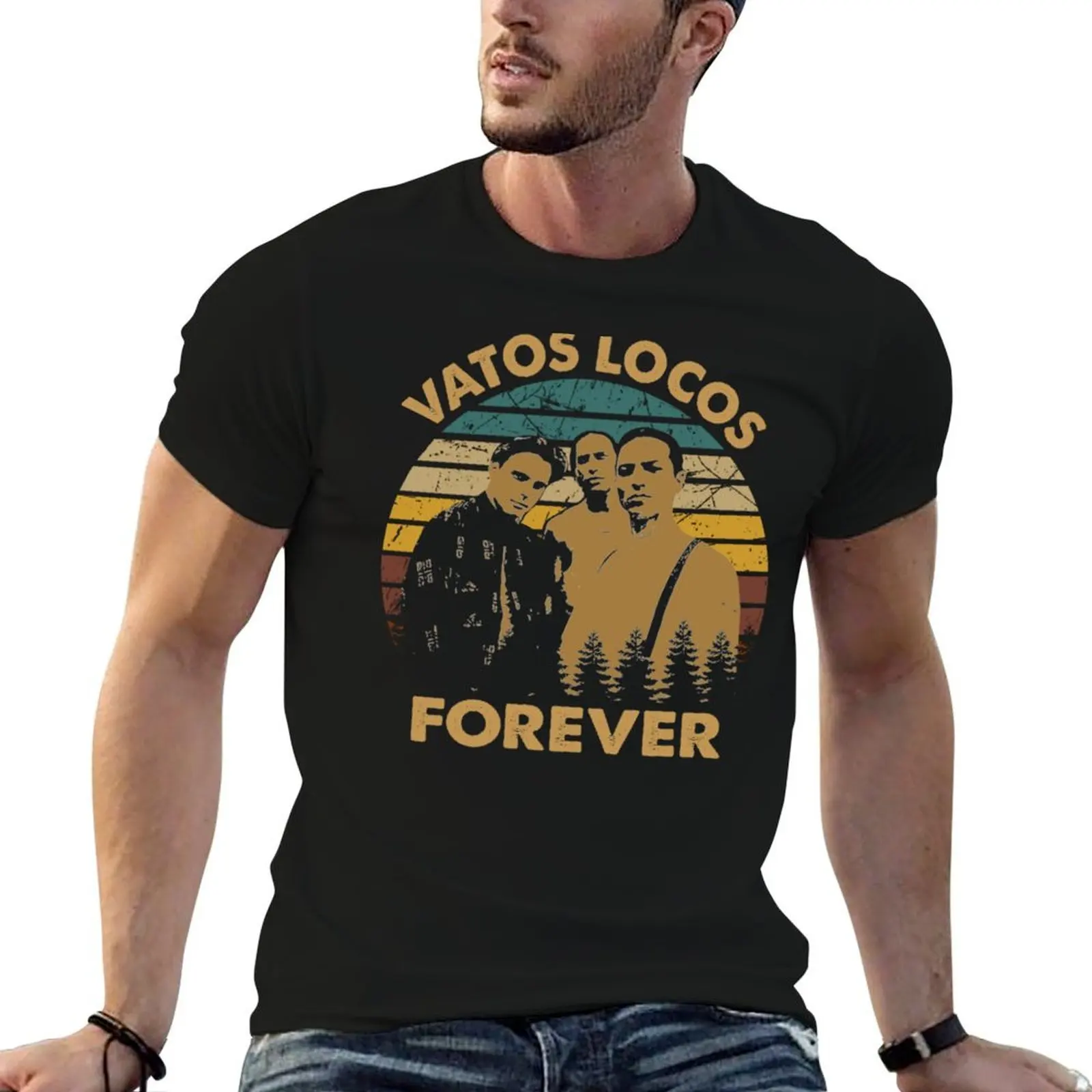 Vintage Blood In Drama Movie Blood Out - Vatos Locos Forever T-Shirt aesthetic clothes cheap stuff black t-shirts for men