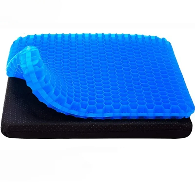 Cooling Gel Car Seat Cushion - Thick, Honeycomb Design For Sciatica & Tailbone Relief, Comfortable Office Chair Pad, Ideal For L