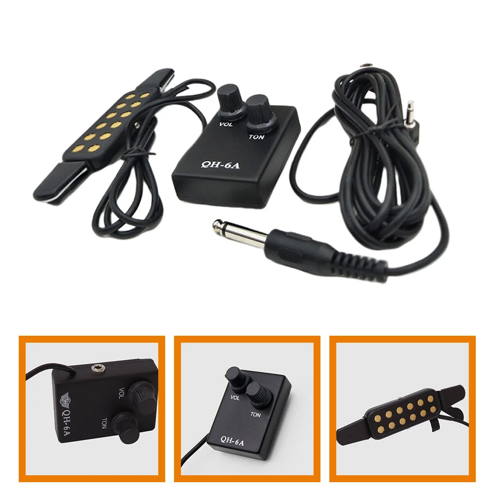 

Clip-On Acoustic Folk Ukulele Bass No Hole Required Adjustable Volume Tone Compact Lightweight Banjo Contacts Pickup For Guitar