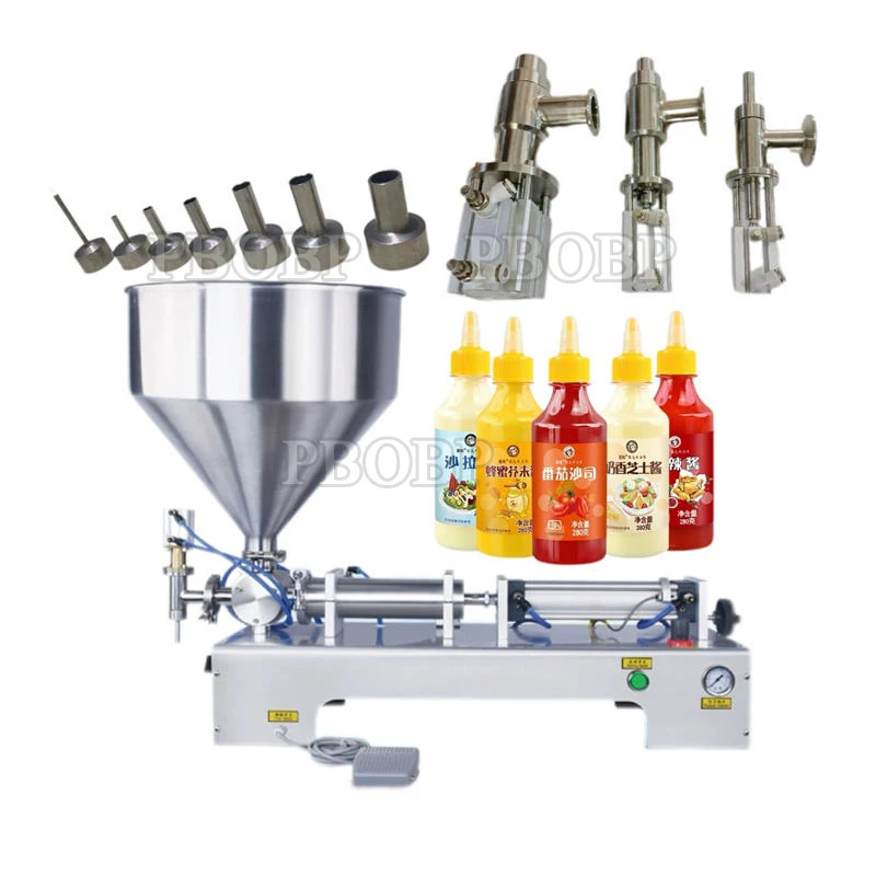 

PBOBP Semi Automatic Marmalade Salad Dressing Cream Tomato Honey Sweet Bean Sauce Jam Paste Peanut Butter Liquid Filling Machine