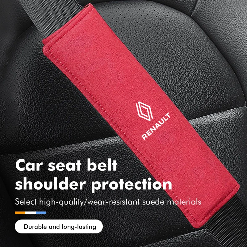 1/2pcs Suede Car Seat Belt Pad Safety Belt Protection Cover For Renaul Clio Captur Sparco Megane Sandero Grand Sill Guard