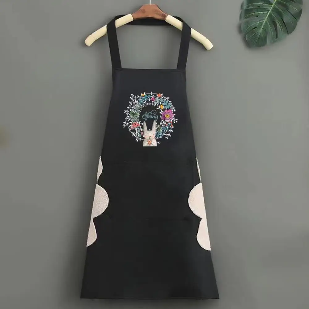 Apron Women\'S Kitchen Waterproof And Oil-Proof Household Can Wipe Hands Cute Fashion New Cooking Work Kitchen Accessories