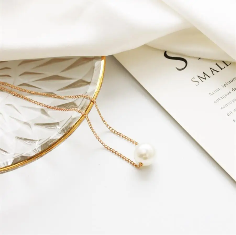 

1PC Fashion Pearl Choker Girl Summer Luxury Baroque Pearl Pendant Clavicle Chain For Women Jewelry Gifts F1998