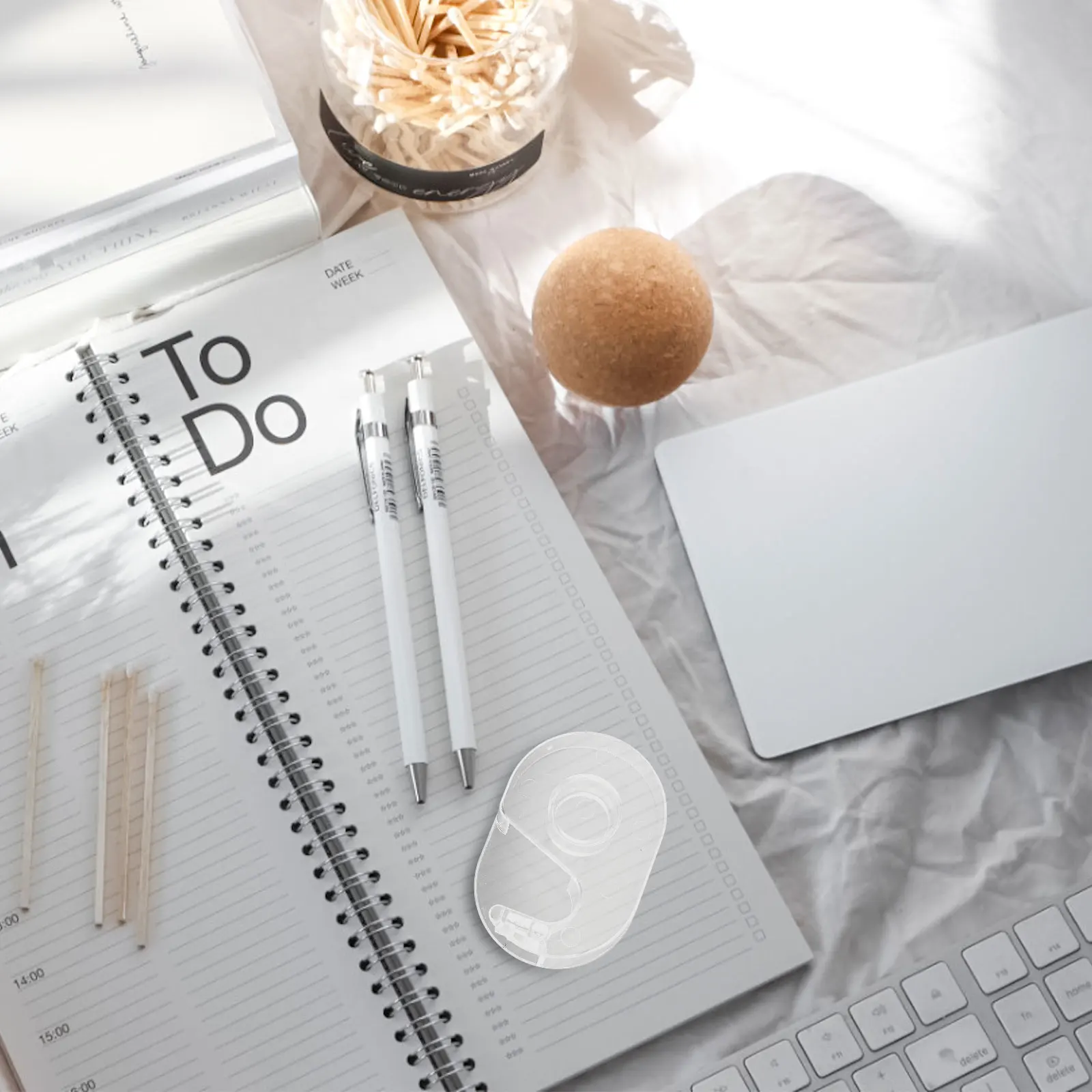 

5 Pcs Wide Tape Dispenser with Portable Desk Office Dispensers Pocket Transparent