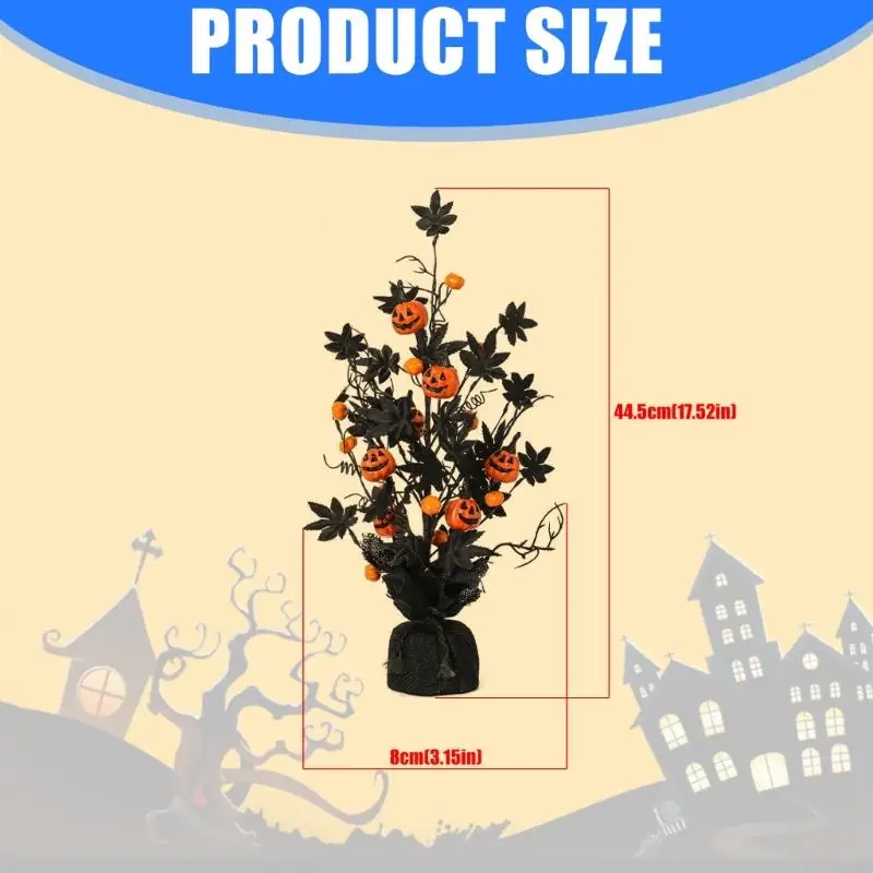 خريف مخيف تحت عنوان القرع أوراق القيقب زخرفة حرفة بلاستيكية متينة لتزيين نوافذ الطاولة 87HA #5