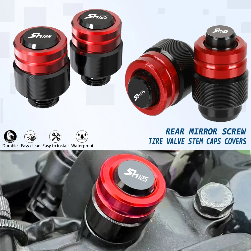 

For Honda SH125 SH125i SH125 I SH 125 125i 2004- 2023 2022 2021 2020 2018 2017 Tire Valve Stem Caps Covers Rear Mirror Screw