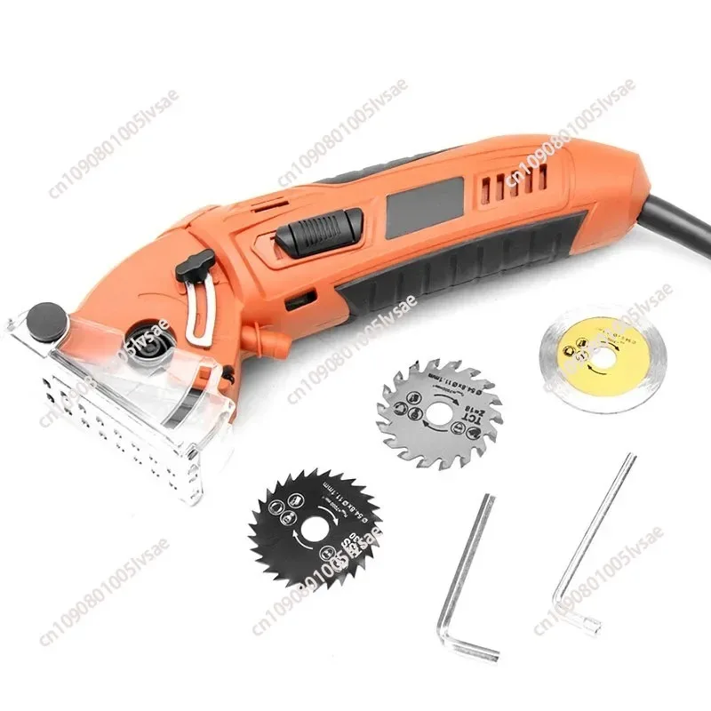 

400W Handheld Mini Chainsaw Circular Saw with 3 Saw Blades and Vacuum Adapter Electric DIY Sawing Wood Metal Cutting Machine