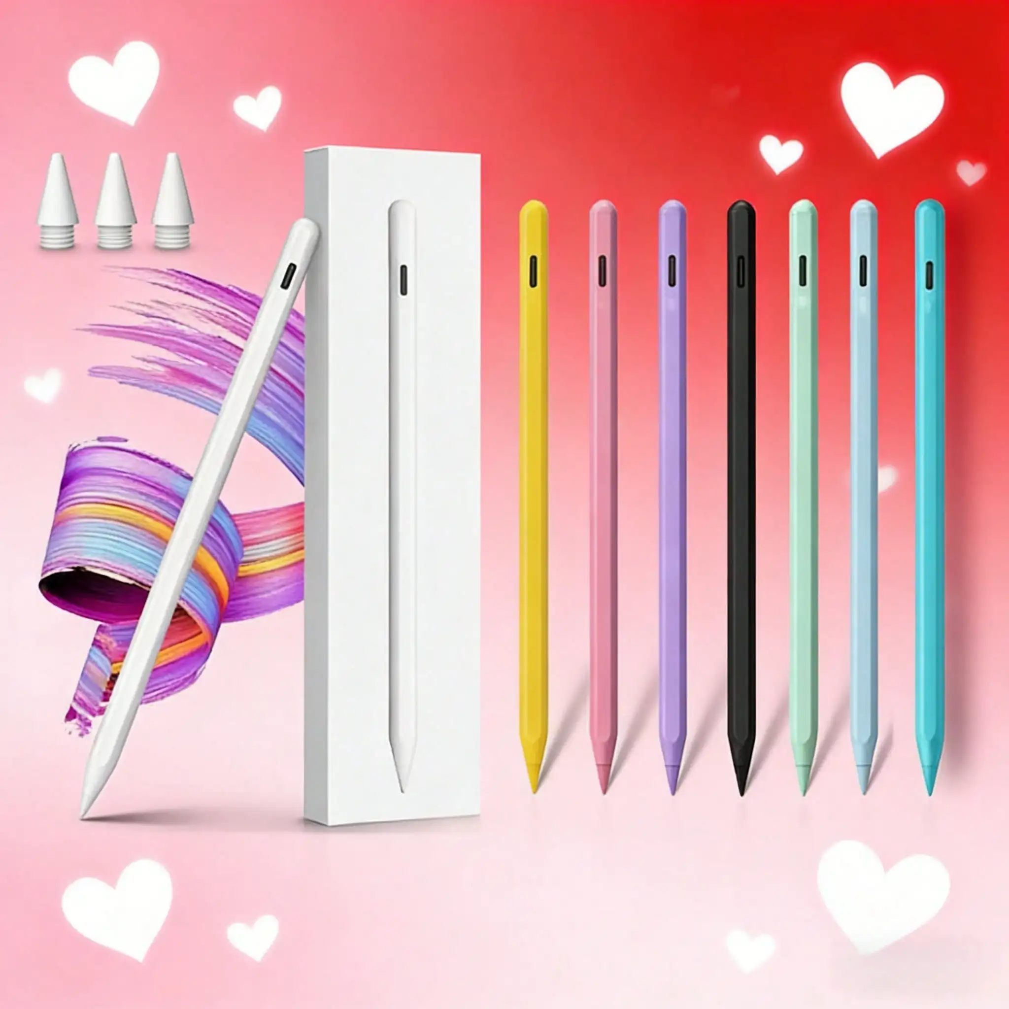 

Universal Fast Charge Touch Screen Stylus for Tablets & Phones, High Precision Stylus with Palm Rejection and Tilt Sensitivity, Widely Compatible with iOS, Android and Windows Devices