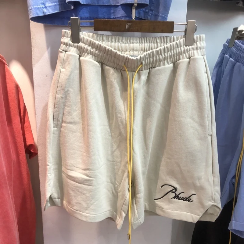 

Модные свободные спортивные повседневные брюки с вышивкой «пять четвертей» для мальчиков-подростков, летние удобные летние брюки High Street Sle