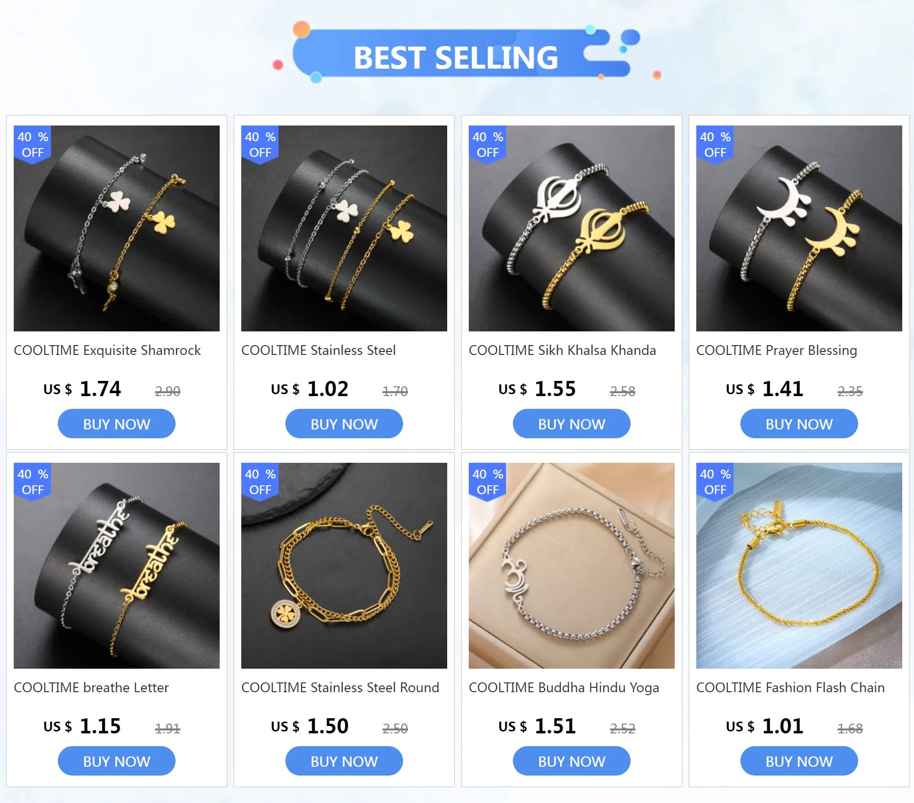 COOLTIME Edelstahl Runde Klee Armbänder Frauen Mode Klassische Zirkon Kristall Armband für Frauen Schmuck Geburtstag Geschenke – Detail 1