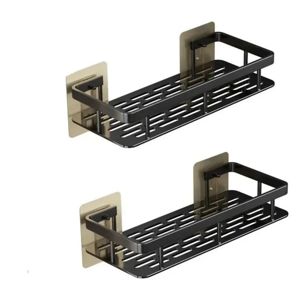 Organisateur de salle de bain de rangement d'angle, sans perceuse, étagère de rangement murale pour 