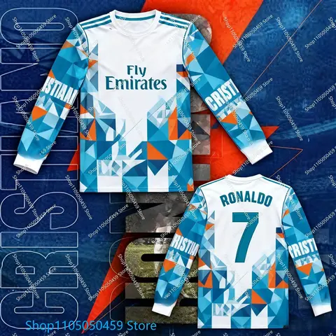 New Hot Selling RONALDO Celebration Commemorative Edition Soccer Jersey  Sports Special Daily long-sleeved 3D printed T-shirt AI