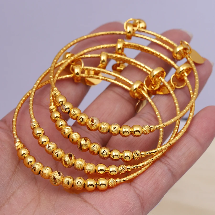 Goldlen Middle East 4 pieces/batch Copper Bracelets Dubai Women\'s Fashion Jewelry Europe and America Ethiopia Bride Wedding Gift