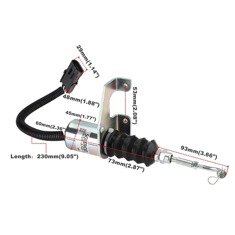 2X 12V Fuel Shut Off Solenoid For Deutz  RSV Perkins Synchro Start 1751ES Engine 3932017 SA-3742-12
