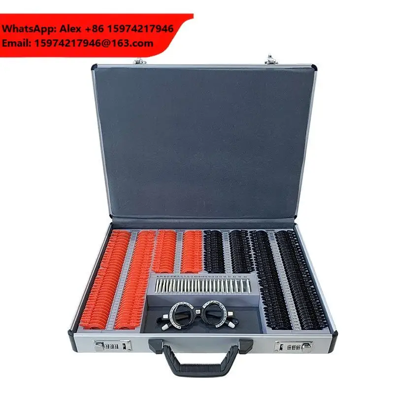 Trial Lens Box Ophthalmic Adjustable Eye Testing Frame Plastic Rim And Aluminum Case Trial Lens Set Optical Kit 232 PCS Optics