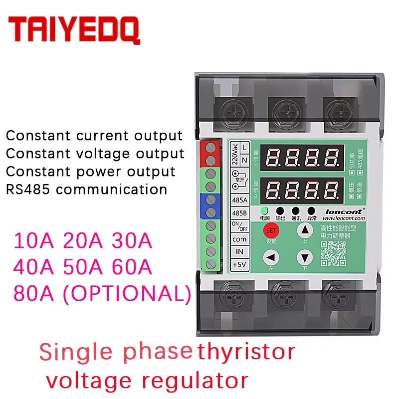 single Phase Thyristor Voltage Regulator SCR Temperature Control Power Regulator Digital Phase-Shifting Power Regulation