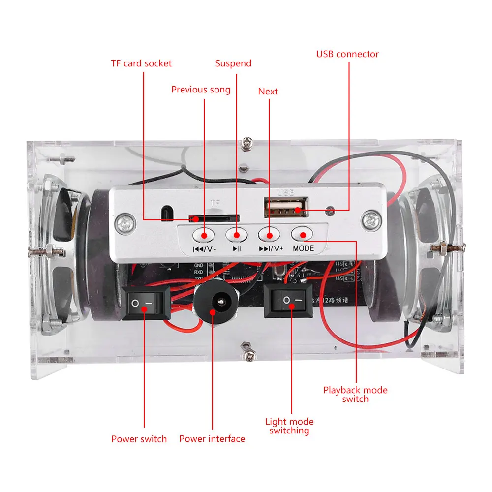 Imagem -04 - Diy Bluetooth Speaker Kit Componente Eletrônico Solda Project Practice Solda Assembly 2x3w Speakers