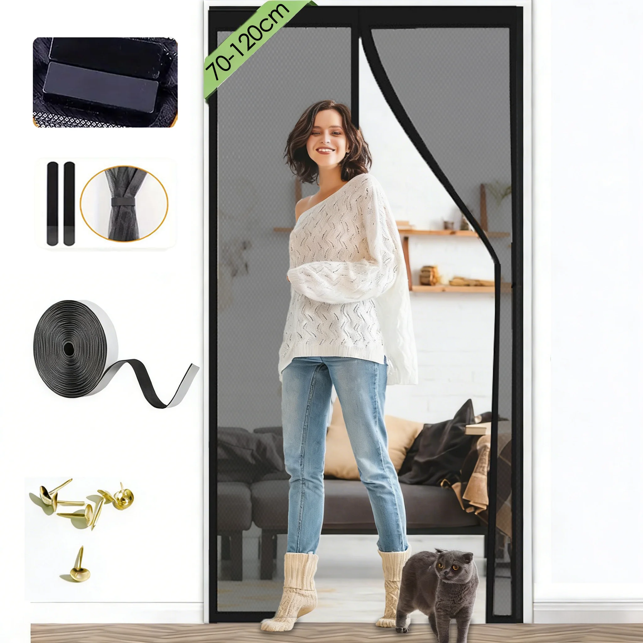 Mosquito Screen Net Door Curtain Magnets Mesh Magnetic Window Automatic Closing Curtains Anti Fly Insect Mosquitoes Moustiquaire