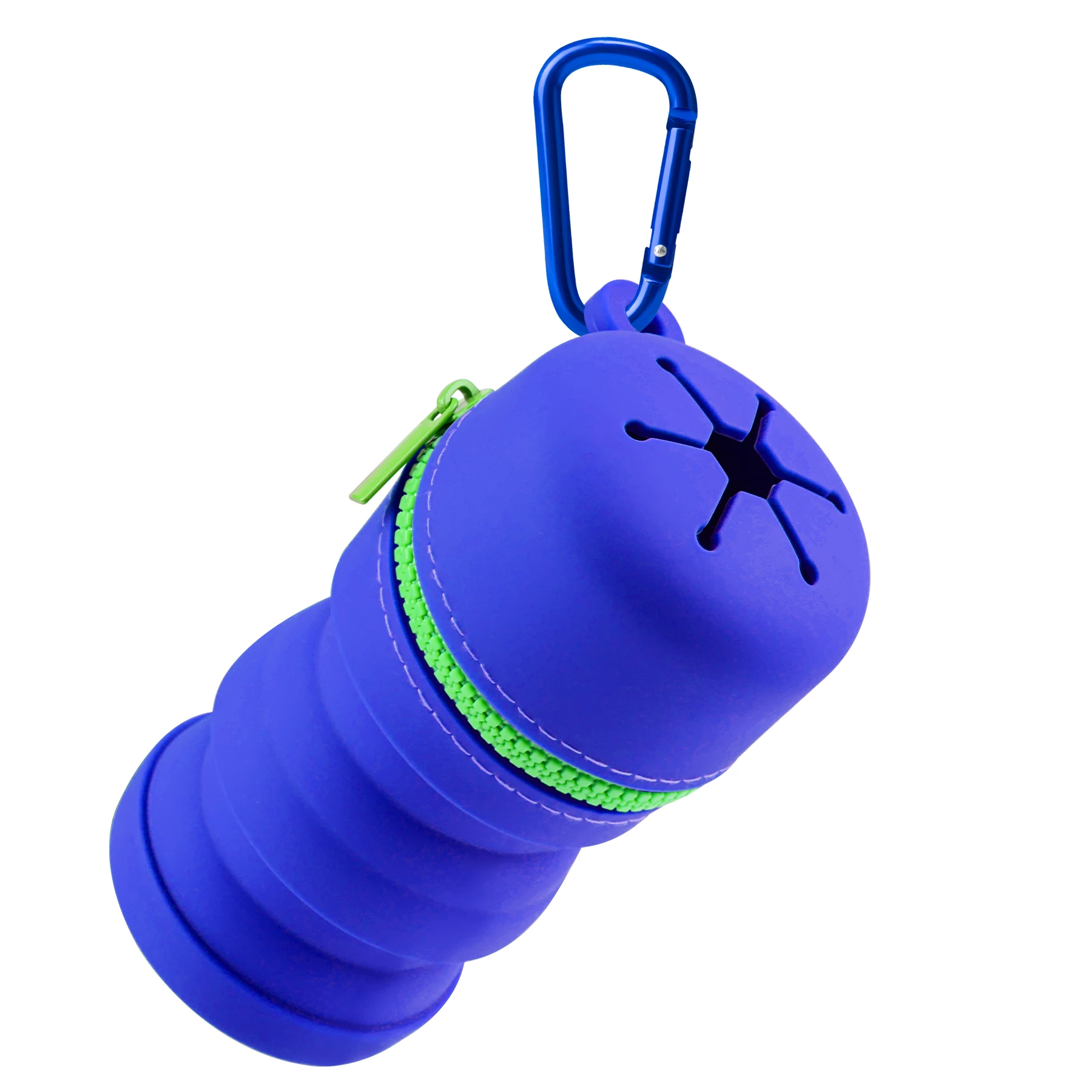 

Fly Fishing Foldable Silicone Fly Boxes With Zipper Portable Multifunctional Trash Can Fishing Accessories With Carabiner Clips