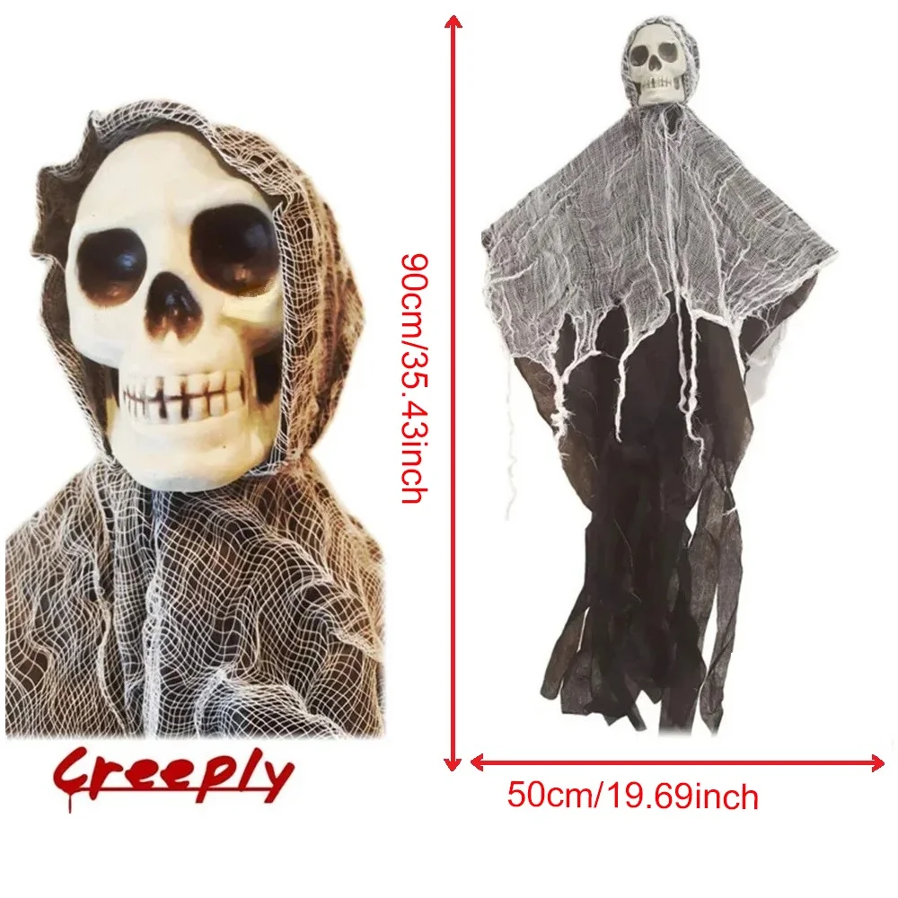 

1 Pcs Halloween Horror Skull Hanging Decorations Ghost Outdoor Haunted House Scary Pendant Props Halloween Party Decor Supplies