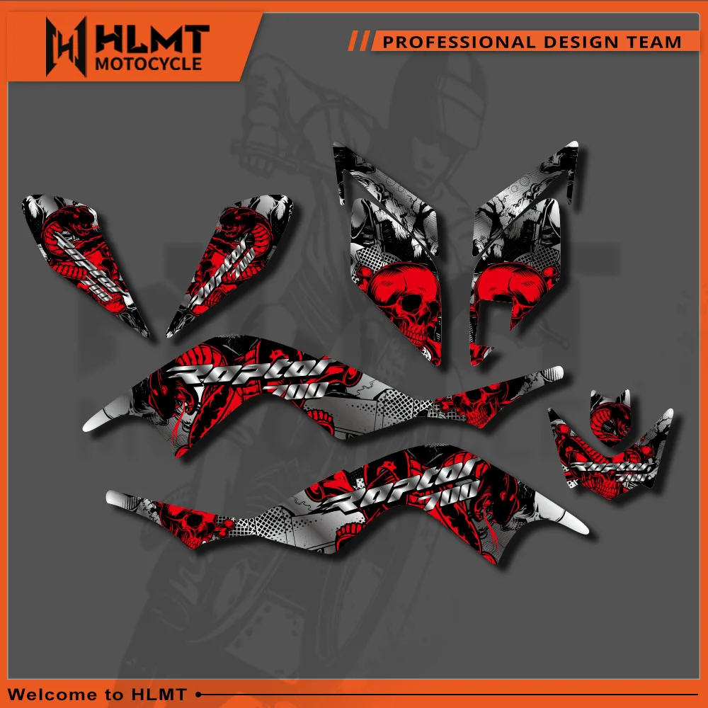 Pegatinas de motocicleta para Yamaha YFM700 RAPTOR 700 YFM 2006 - 2008 2009 2010 2011 2012, kits gráficos de calcomanías de plástico completos personalizados