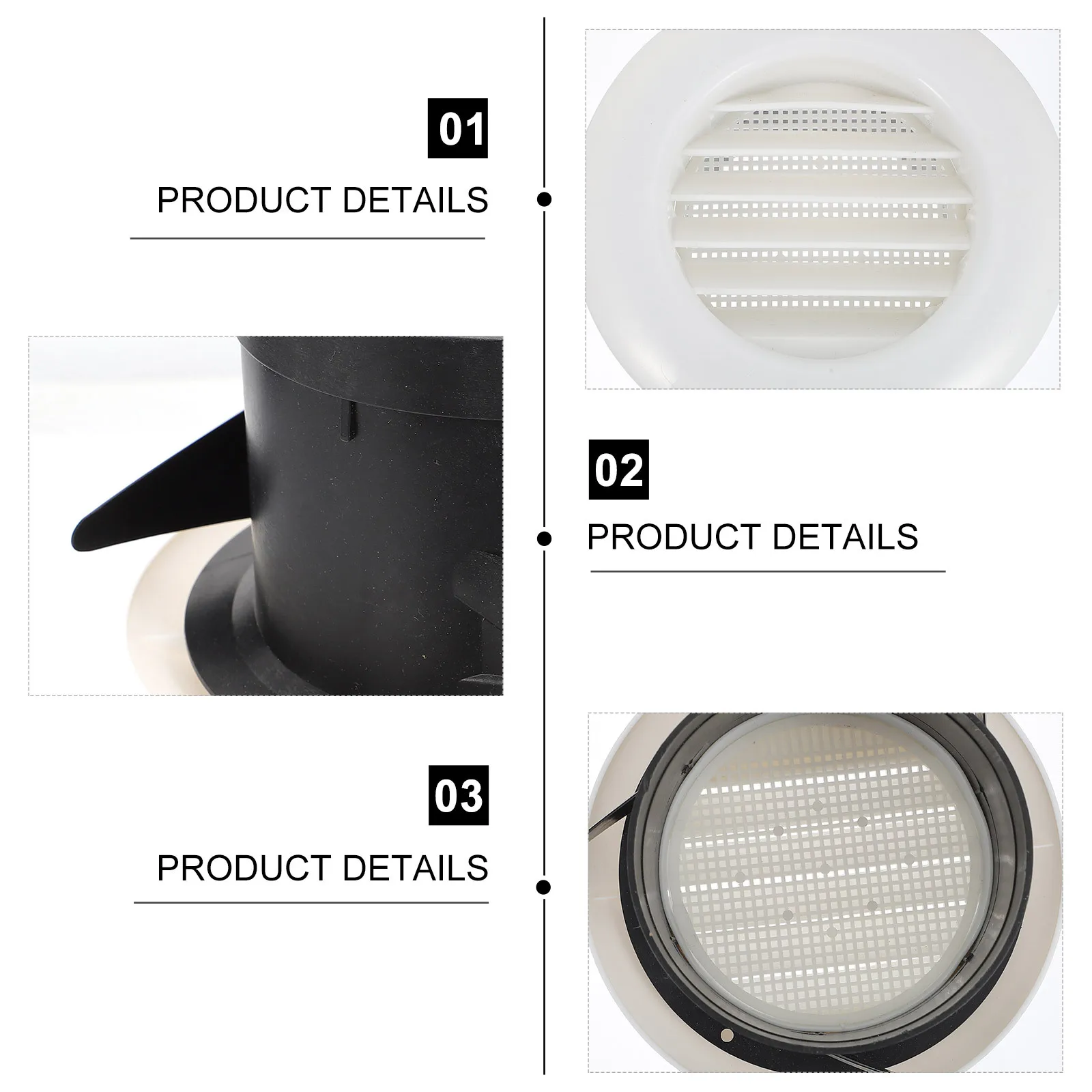 

2Pcs Round Air Vent Louver ABS Durable Mesh Design for Air Conditioner Ceiling Soffit Outlet Exhaust Vent Grille Home Use