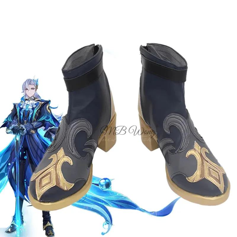 

2023New Games Genshin Impact Neuvillette Cosplay Shoes Boots Wig Fontaine Role Play Halloween Carnival Women Men Costume Party