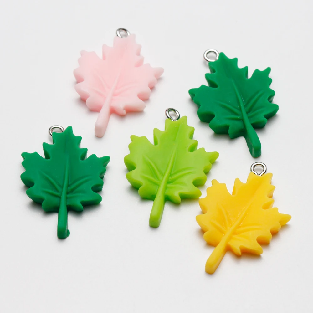 10pcs Resin Leaf Charms Four-leaf Clover Maple Gimkgo Leaves Pendants for Earring Necklace Bracelet DIY Jewelry Making Supplies