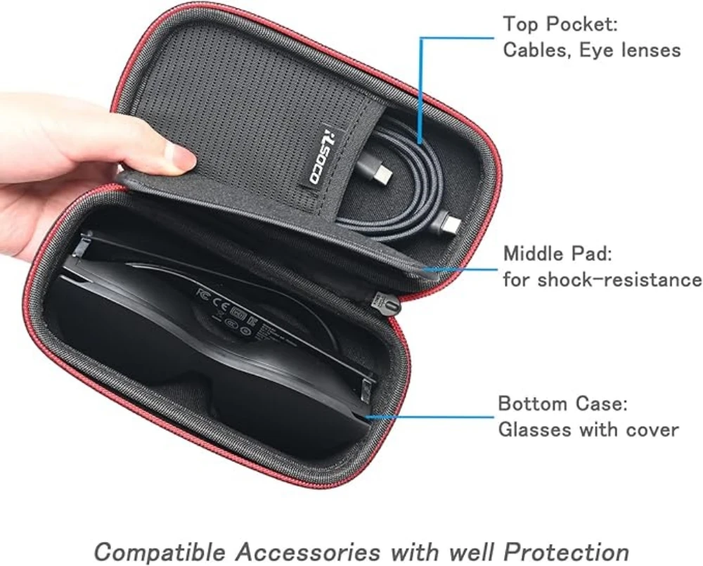 AR Glasses Carrying Case Compatible with XREAL Air/Air 2 AR Glasses, Smart Glasses Hard Case Suitable for Travel and Storage