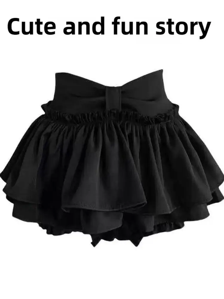 

Bla Puffy f-length Skirt Women's Spring Summer College Sle Pleated ort Skirt Sexy Girl Ballet Sle High Waist Skirt