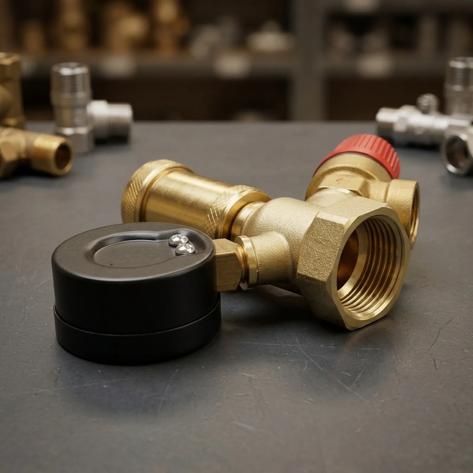 Golden Brass Material Boiler Safety Group Valvee Relief Valve, 1Inch, 3 bar, Safer Fluid Delivery, Quick Vent Golden