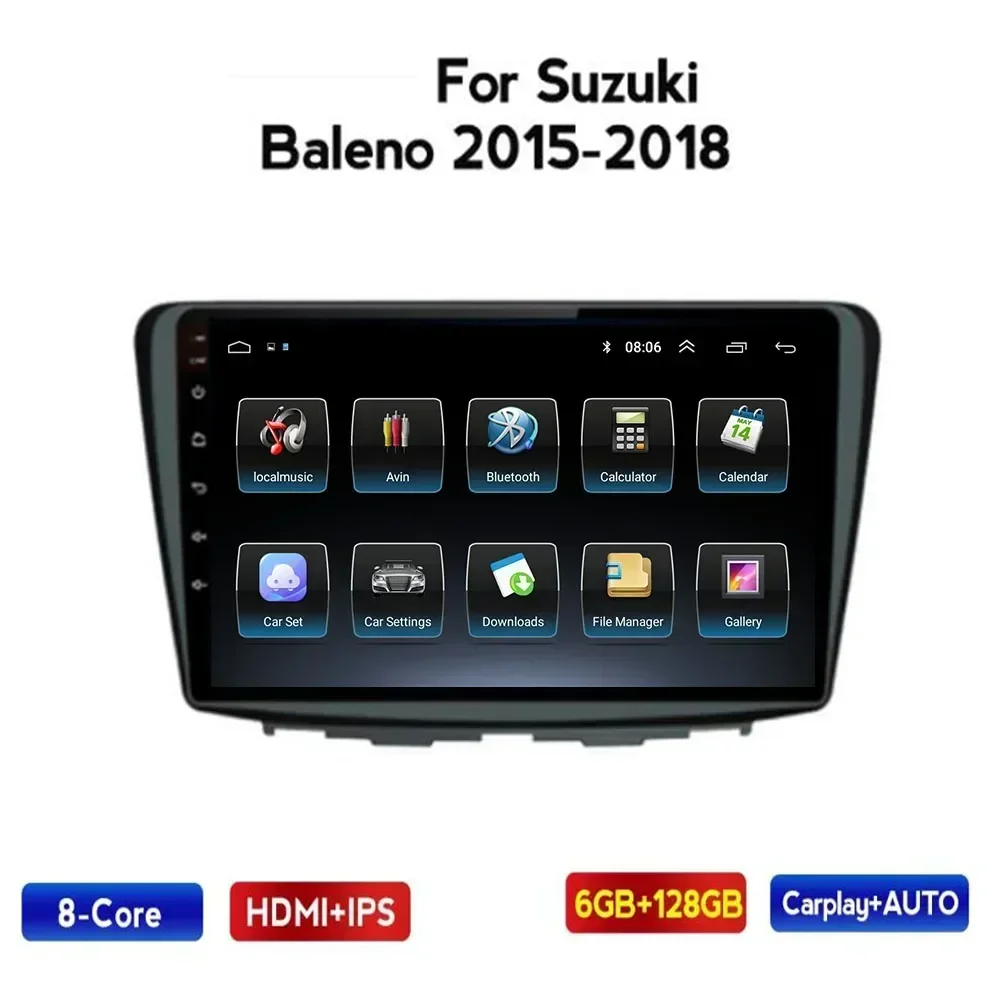 2 Din Android 13 Car Stereo Radio DVD GPS Multimedia Video Player 5G WiFi Camera DSP Carplay For Suzuki Baleno 2016 2017-2035