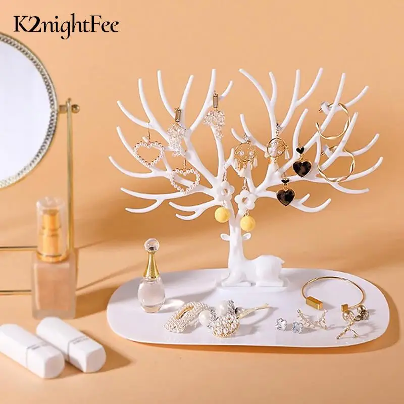 Little Deer Earrings Necklace Ring Pendant Bracelet Jewelry Display Stand Tray Tree Storage Racks Organizer Holder