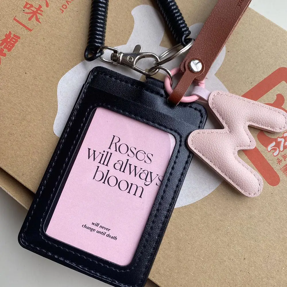INS Pu Leather Business ID Card Credit Badge Holder Letter Pendant Coin Purse Portable Mini Wallet Bus Cards Cover With Keychain