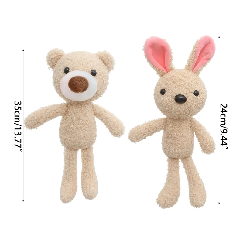 Plush Stuffed Animal Small Bunny Bear Soft Animals Charm Accessories Keyring Backpack Decorative Toy for Kids