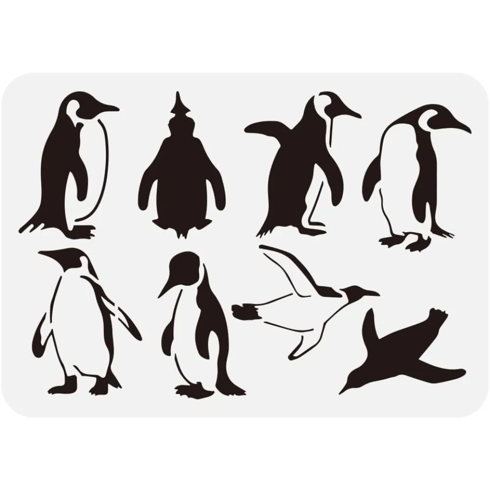 Kunststoff-Schablonen zum Ausstechen und Malen für Scrapbooking, Stoff, Fliesen, Boden, Möbel, Holz, Pinguin