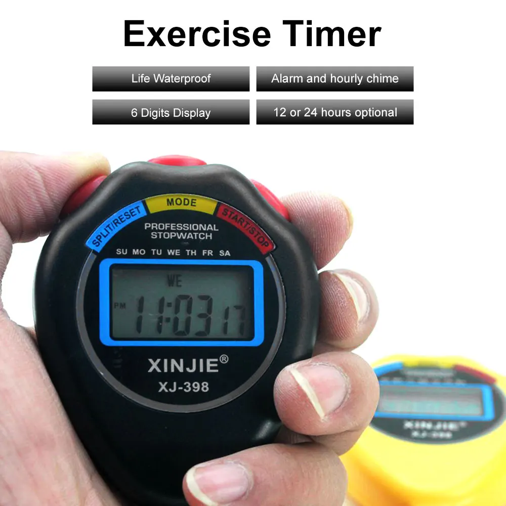 Portable Handheld Waterproof Digital LCD Stopwatch Chronograph High Precision Professional Sports Training Stopwatch Timer