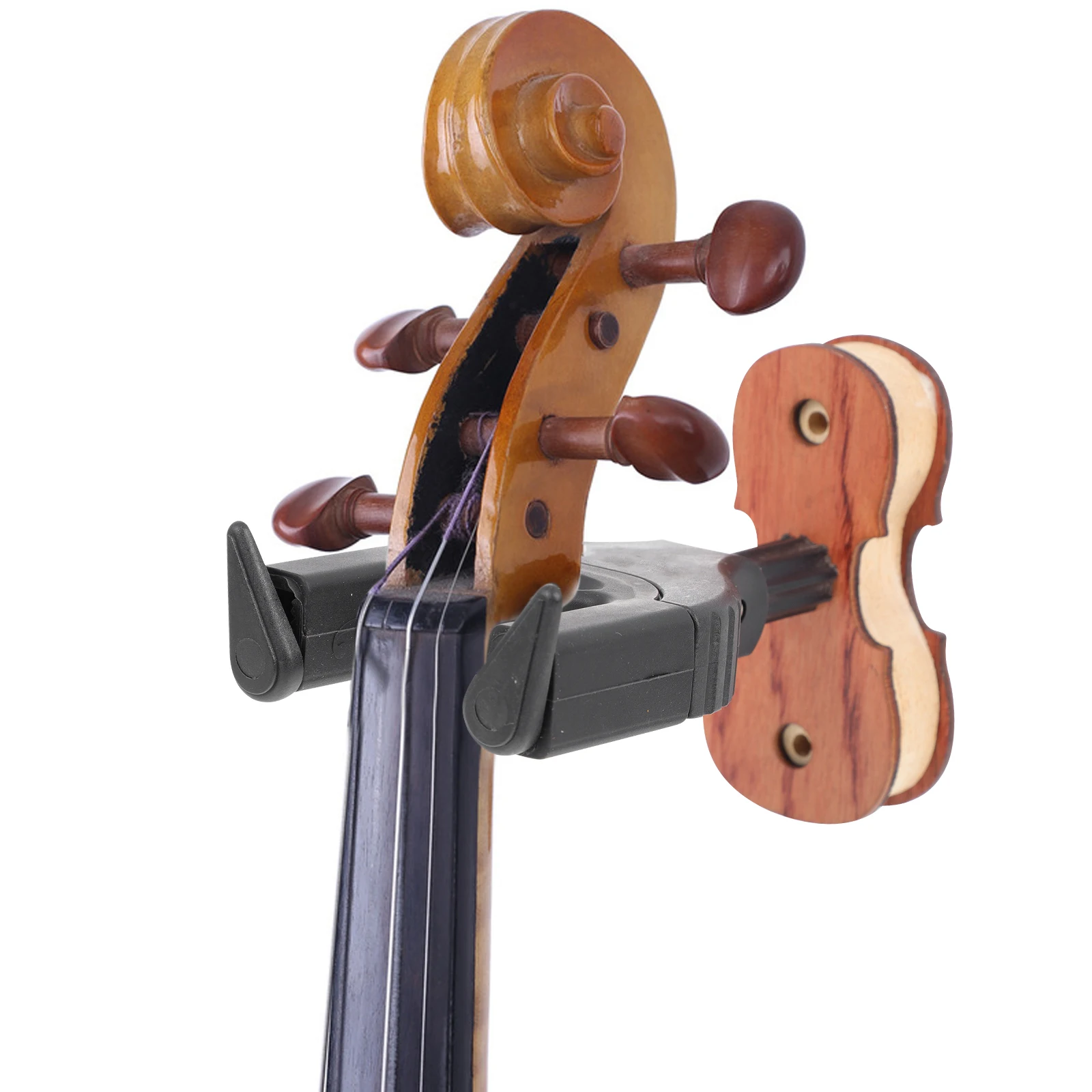 

Automatic Lock Hook Viola Mount Violin Hanger Solid Wood Shape Coat Silica Gel Wall