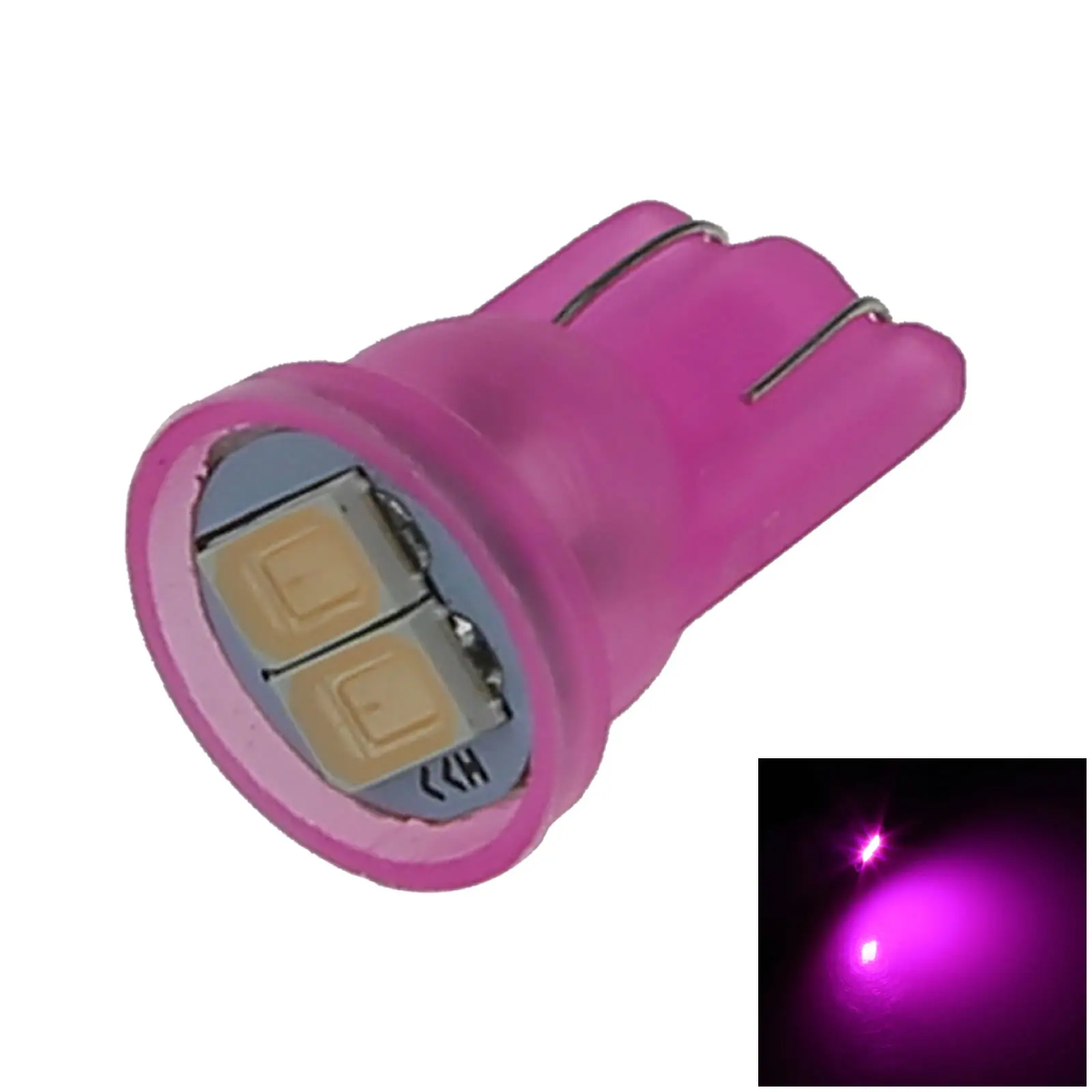 1x Pink RV T10 W5W Malibu Landscape Light Wedge Lamp 2 Emitters 5630 SMD LED 184 192 193 A112