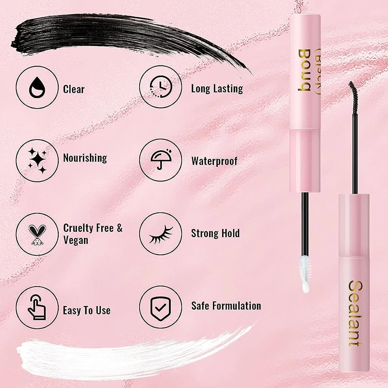 Faux cils anti-transpiration imperméables, conception d'extension à double tête, longue durée, nourrissant, séchage rapide, faux cils, cosmétique, le plus récent