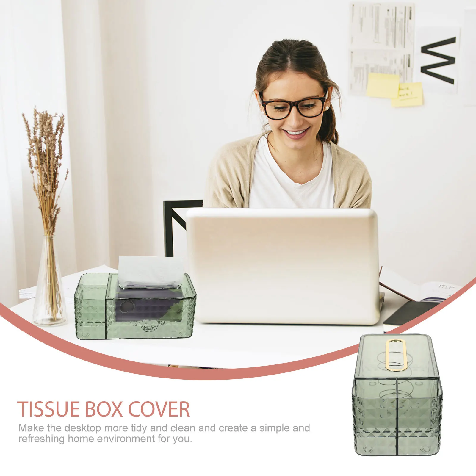 

Storage Tissue Box Lightweight Desktop Organizer For Living Room Bedroom Remote Controller Holder Multi-Function Napkin
