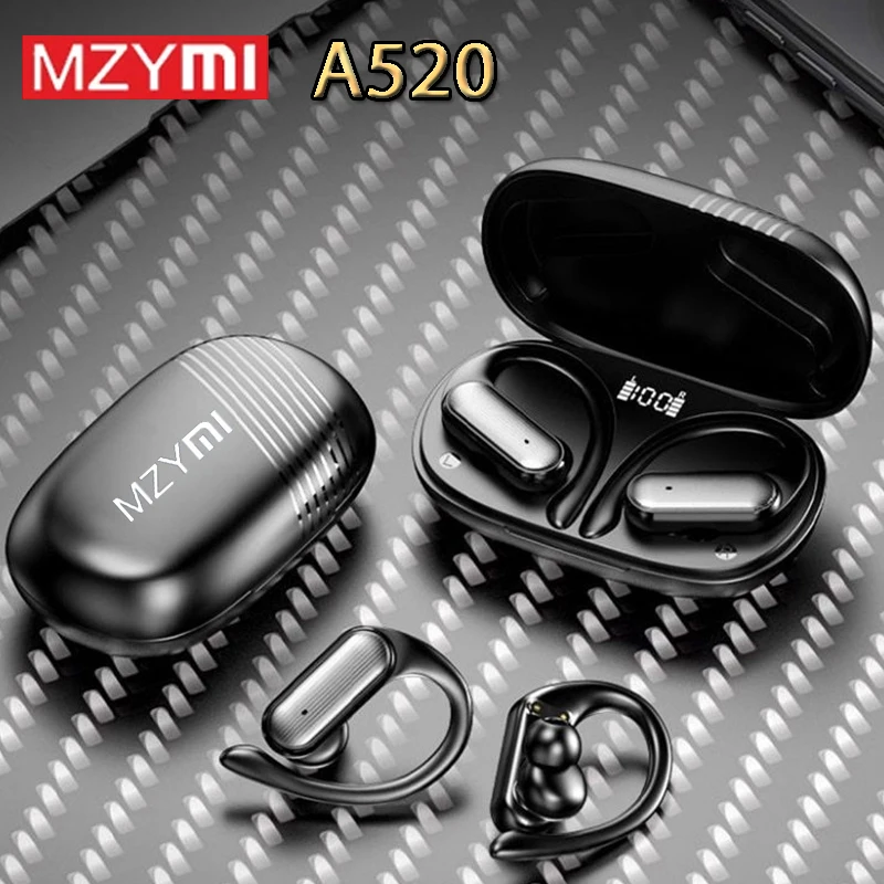 

MZYMI A520 Earphones Bluetooth Wireless TWS Bluetooth5.3 EarHook Headphone Noise Reduction Securely Sports Headset Display Power