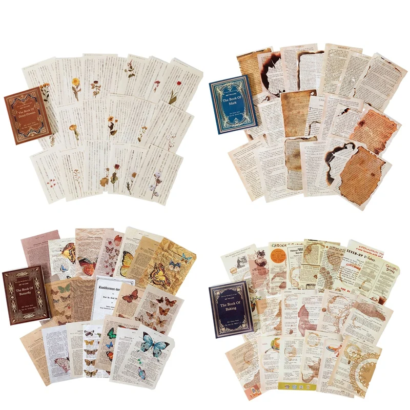 Retro Trace Book Page Material Paper Old Book Page Text Old Newspaper Decorative Material Paper