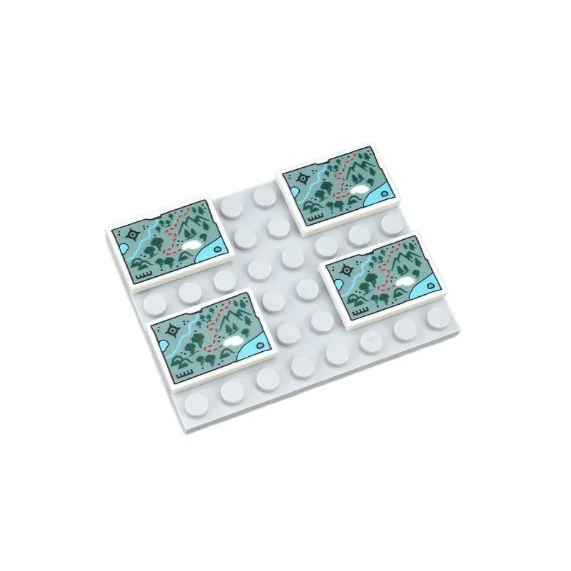 MOC 10PCS 26603 Printed Land Water Mountains Pattern Building Block Scenery Accessories Bricks Toy Adults Teenager Birthday Gift