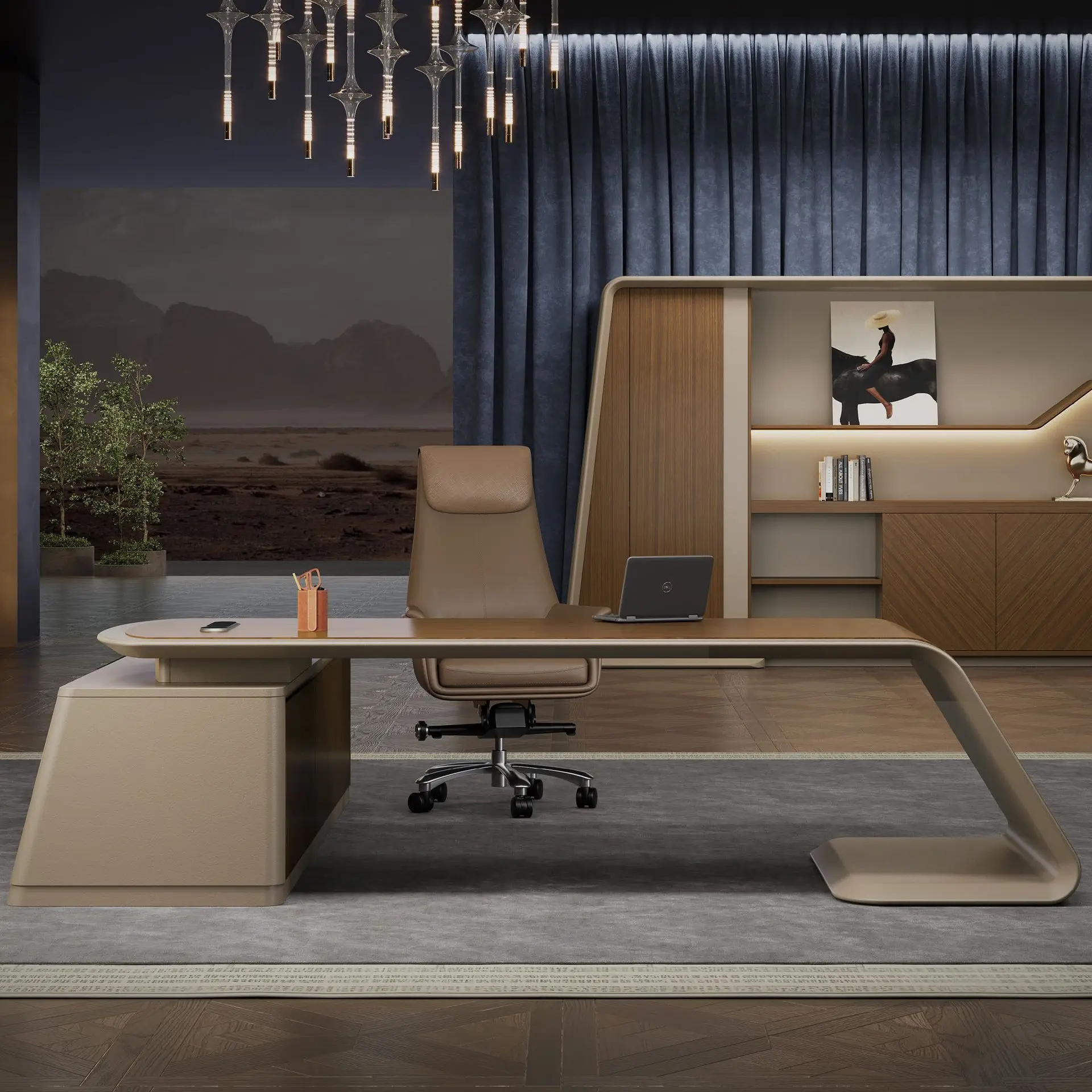 DSA high-end light luxury class desk, president boss desk, modern simple senior leadership manager desk office