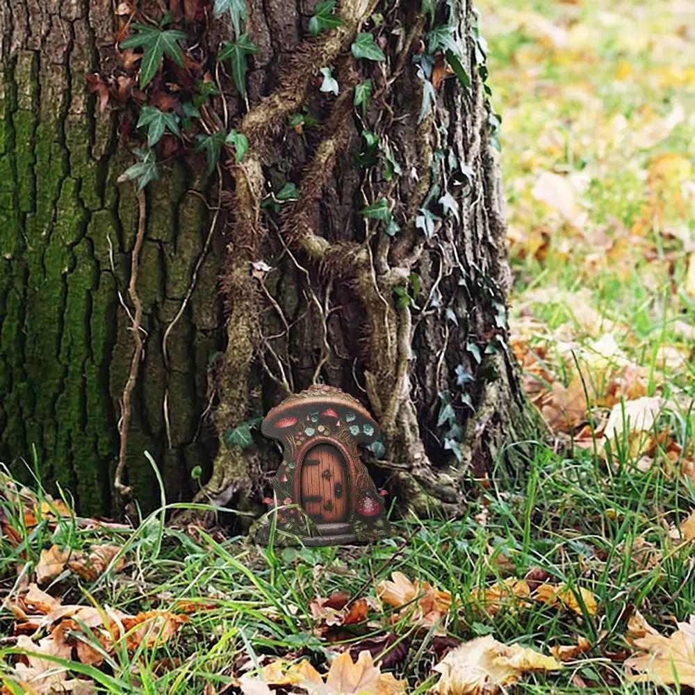 Micro paesaggio fata gnomo porta figurine artigianato in legno finestre porta in miniatura fatti a mano fata giardini porte decorazione del giardino