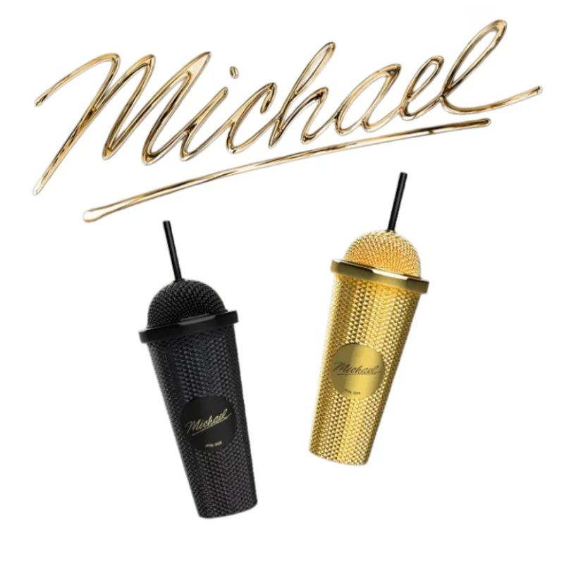 Op voorraad Michael Jackson Water Cup Microfoonvormige koudewaterbeker Creatief verzamelbaar cadeau - afbeelding 2