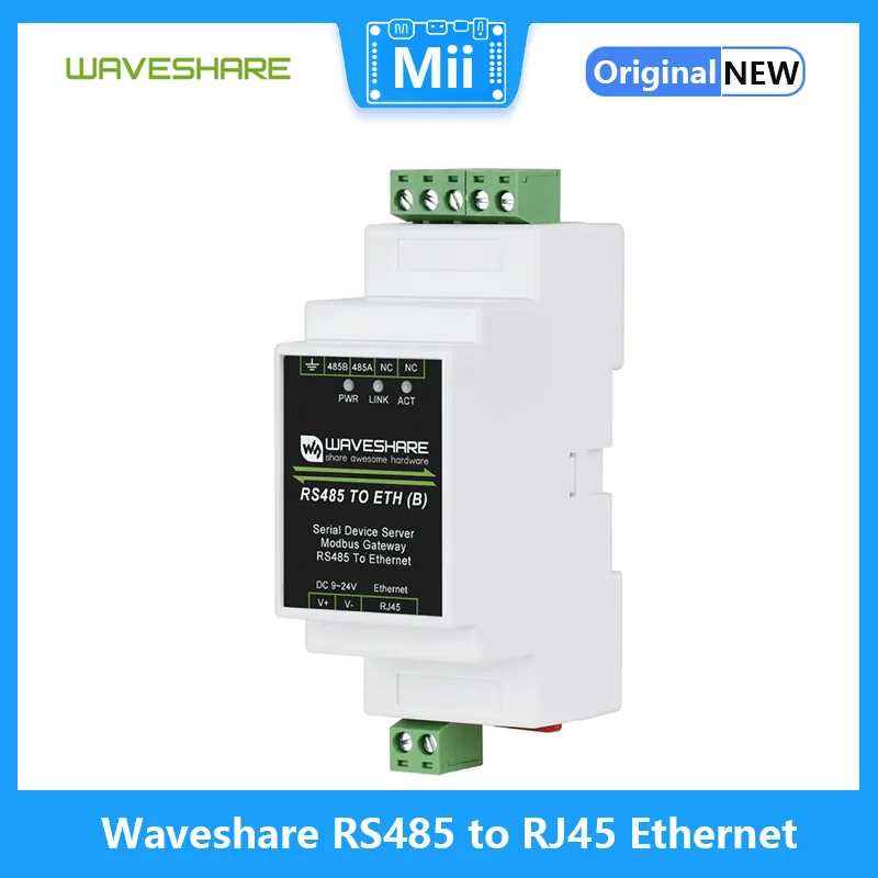 Imagem -03 - Suporte para Montagem em Trilho Waveshare Ethernet Rs485 para Rj45 Tcp ip para Serial