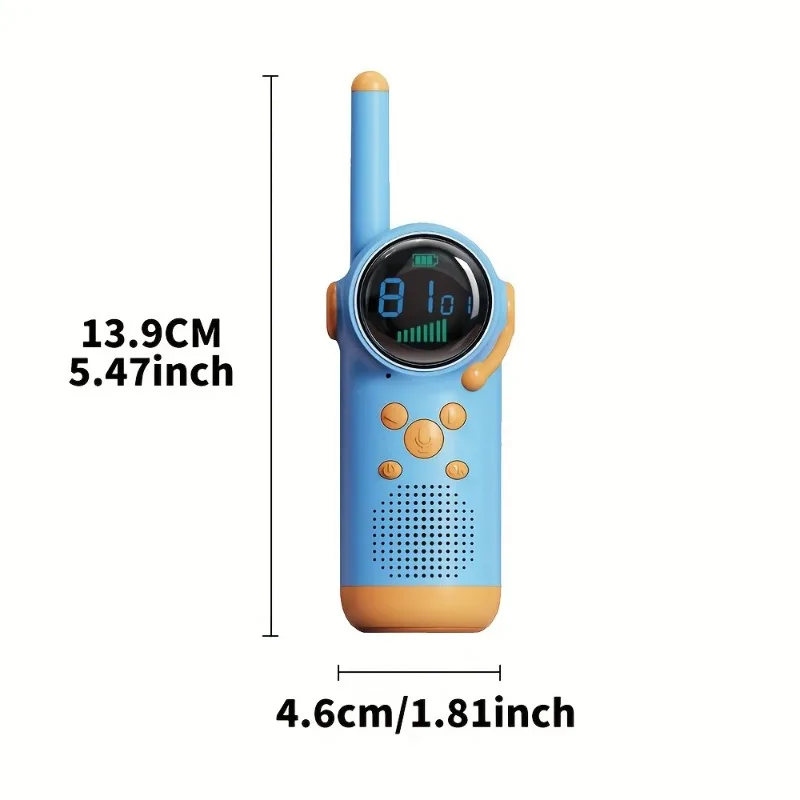 2pc Kids Walkie-Talkies W/ LCD Screen LED Flashlight 22 Channels Intercom Distance 3KM, Parent-child Interaction Christmas Gifts